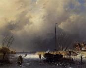 查尔斯 亨利 约瑟夫 雷克尔特 : A Winter Landscape with Skaters